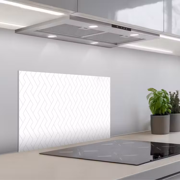 Grafisch - Patroon - Modern keuken achterwand spatscherm klein 900 -3d_schuin