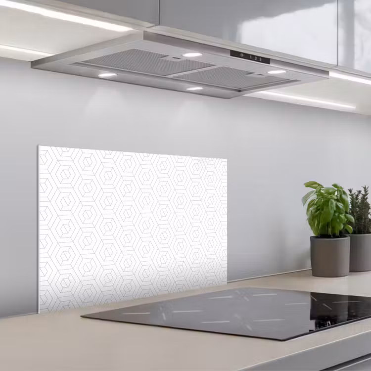 Grafisch - Patroon - Modern keuken achterwand spatscherm klein 900 -3d_schuin