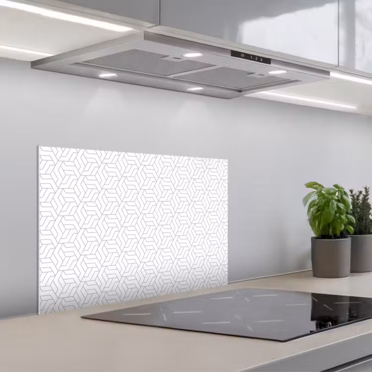 Grafisch - Patroon - Modern - Hexagon keuken achterwand spatscherm klein 900 -3d_schuin