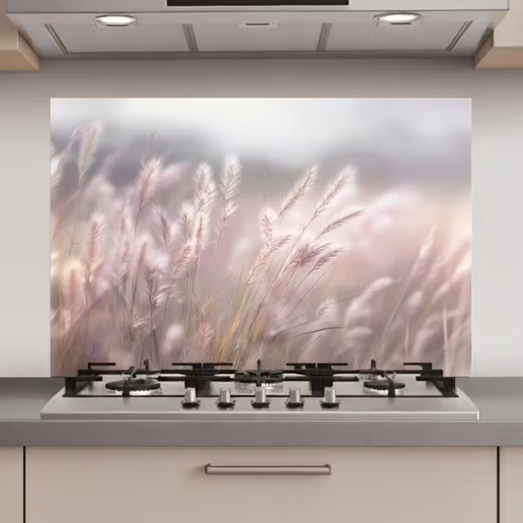 Graspluimen - Wind - Beige - Mistig keuken achterwand spatscherm klein -3d_website