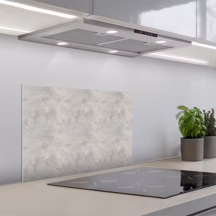 Grijs - Beton - Industrieel keuken achterwand spatscherm klein 900 -3d_schuin