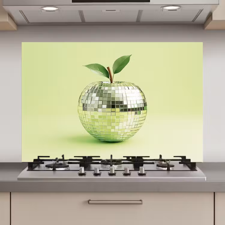 Groen - Disco - Decoratie - Appel keuken achterwand spatscherm klein -3d_website