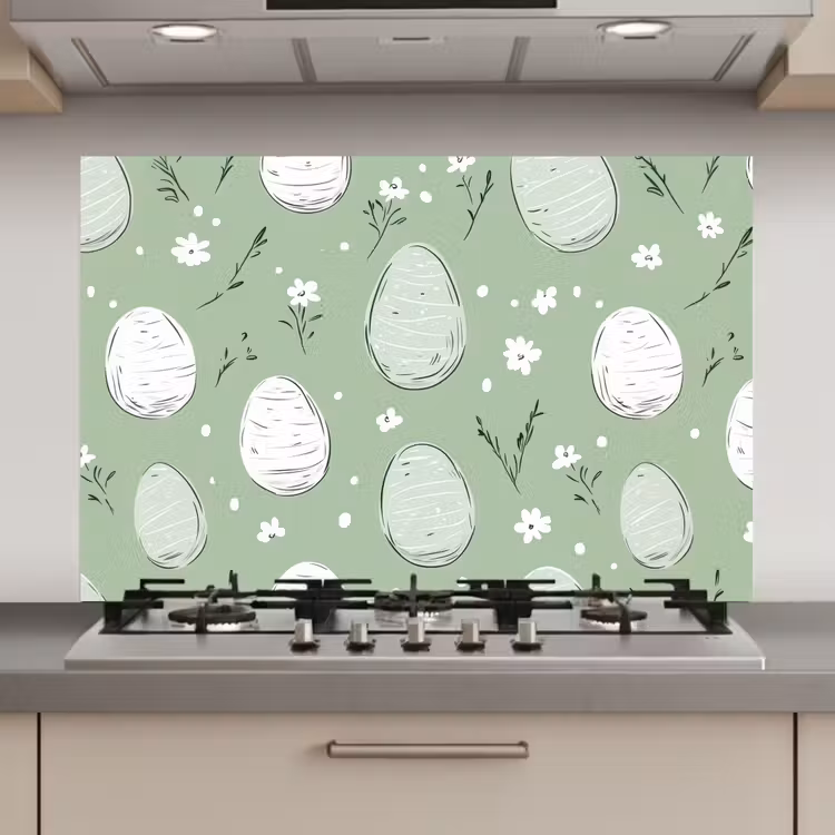 Groen - Eieren - Patroon keuken achterwand spatscherm klein -3d_website