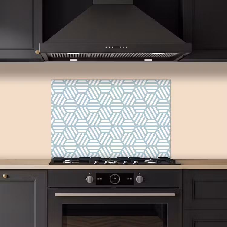 Groen - Geometrie - Patronen - Abstract keuken achterwand spatscherm klein 900 -sfeer1