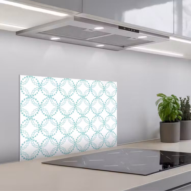 Groen - Patroon - Vormen keuken achterwand spatscherm klein 900 -3d_schuin