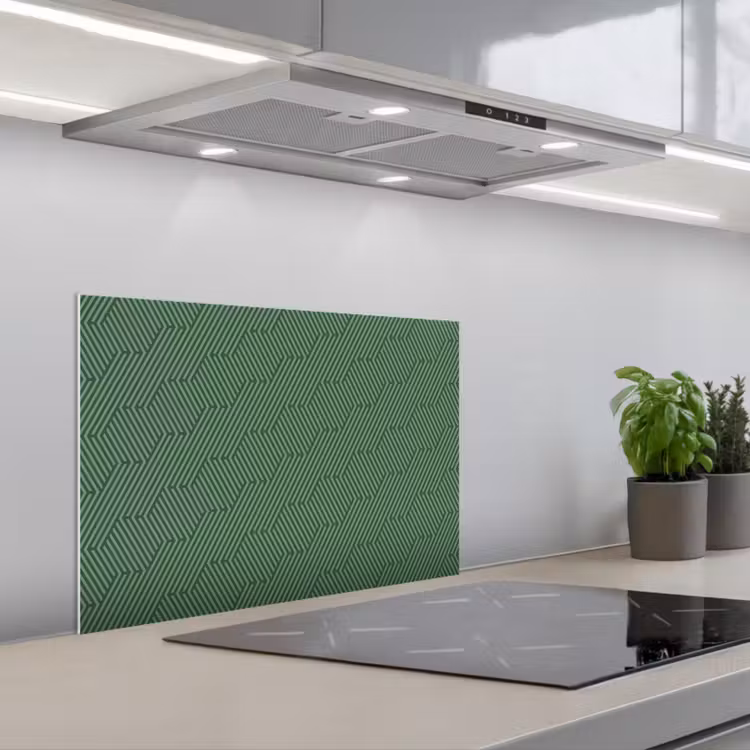 Groen - Strepen - Patroon keuken achterwand spatscherm klein 900 -3d_schuin
