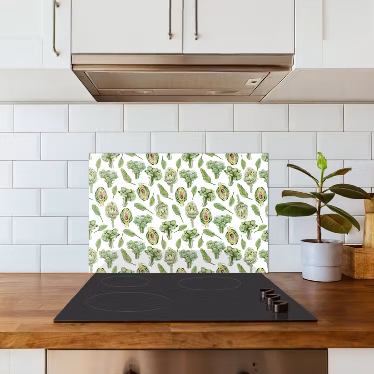 Groene - Groente - Broccoli - Artisjokken keuken achterwand spatscherm klein 900 -sfeer2