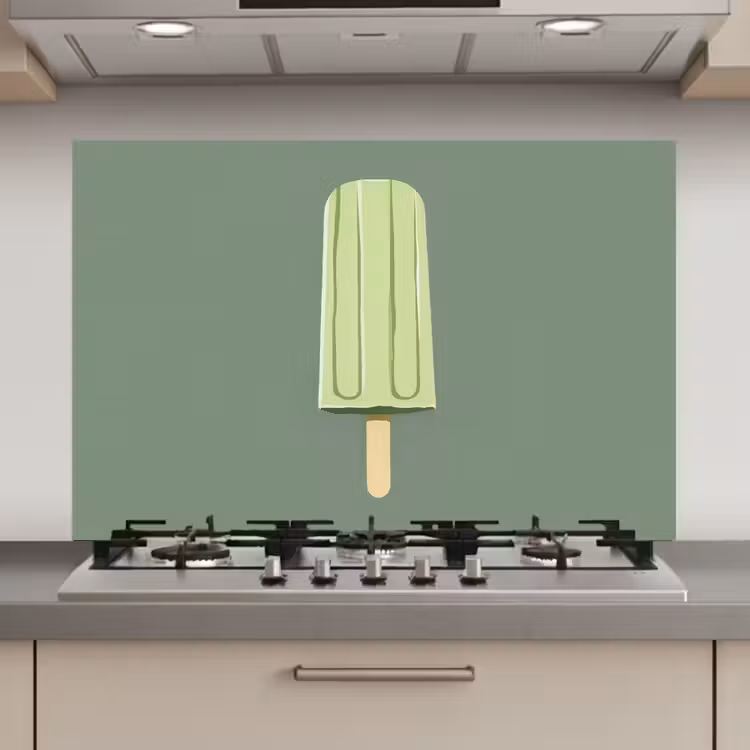 Groen - Waterijsje - Stokje - Illustratie keuken achterwand spatscherm klein -3d_website
