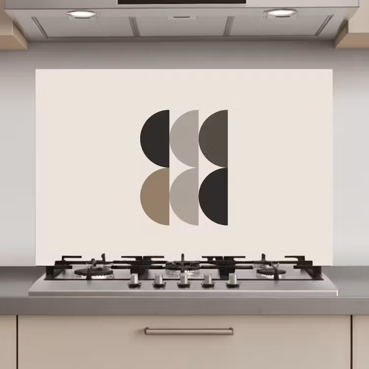 Halve cirkels - Aardetinten - Grafisch keuken achterwand spatscherm klein -3d_website