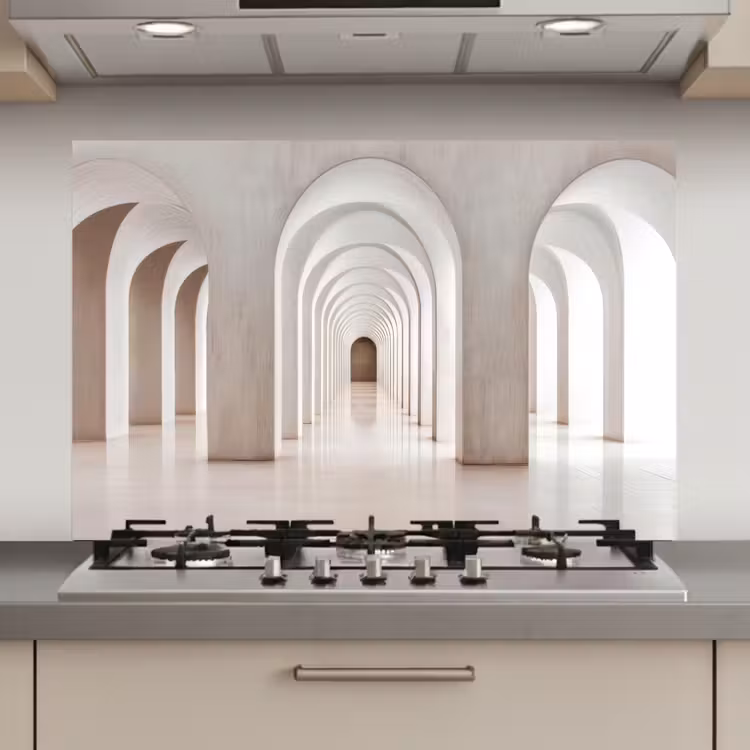 Hal - Bogen - Symmetrisch - Modern keuken achterwand spatscherm klein -3d_website