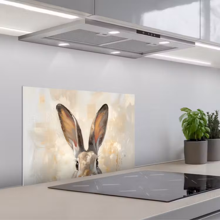 Haas - Oren - Bruin keuken achterwand spatscherm klein -3d_schuin