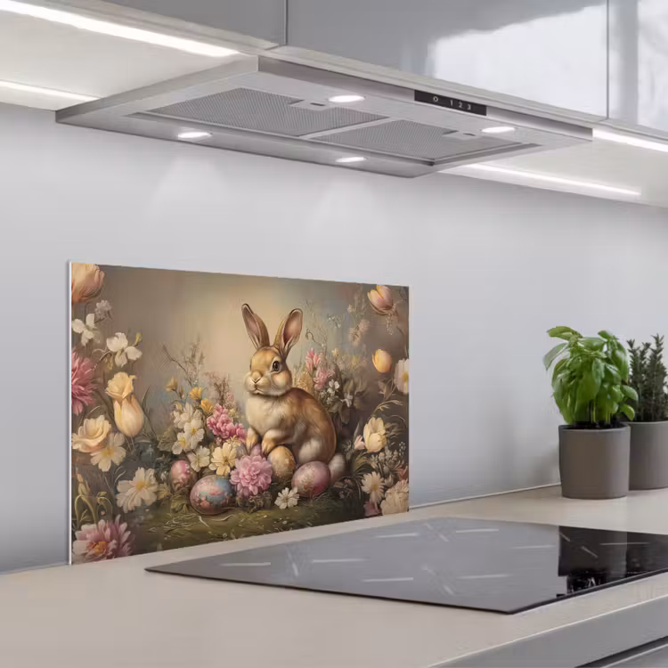 Haas - Stilleven - Bloemen keuken achterwand spatscherm klein -3d_schuin