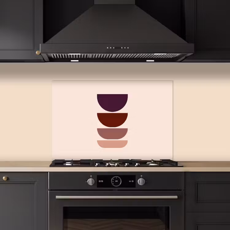 Harmonieus - Symmetrisch - Rood keuken achterwand spatscherm klein -sfeer1