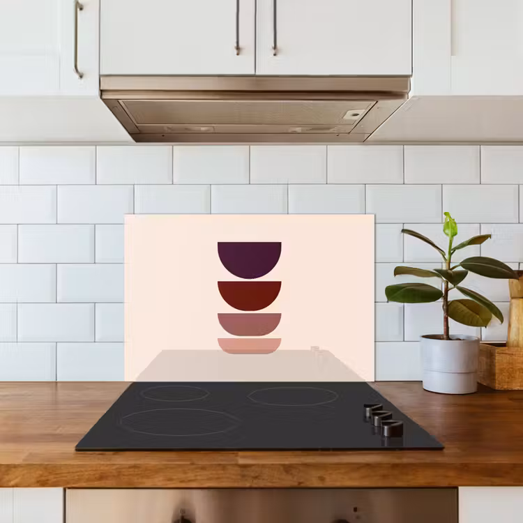 Harmonieus - Symmetrisch - Rood keuken achterwand spatscherm klein -sfeer2