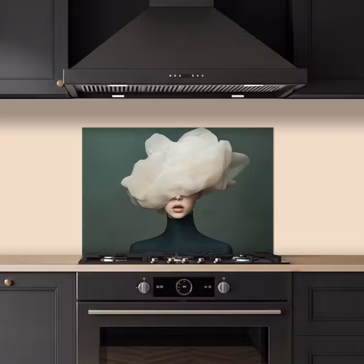 Hoed - Vrouw - Beige keuken achterwand spatscherm klein -sfeer1