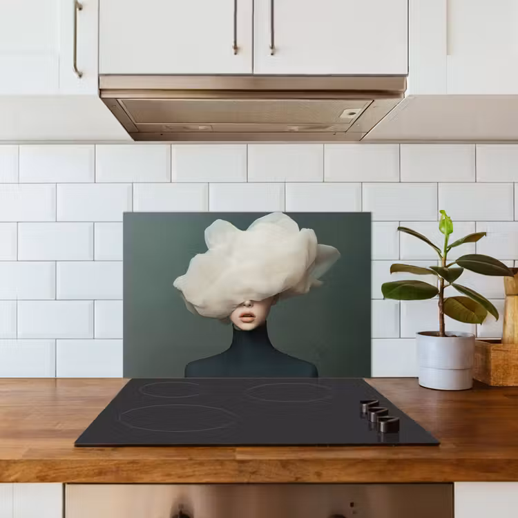 Hoed - Vrouw - Beige keuken achterwand spatscherm klein -sfeer2