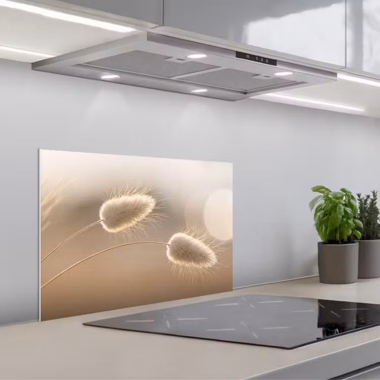 Hazestaartgras - Graanharen - Zonlicht keuken achterwand spatscherm klein -3d_schuin