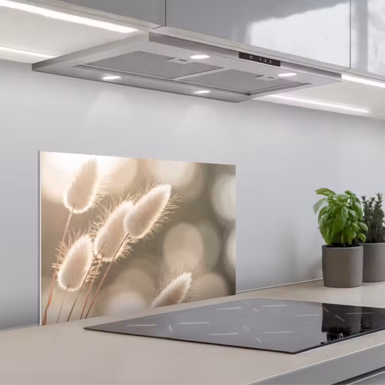 Hazestaartgras - Wit - Zonlicht keuken achterwand spatscherm klein -3d_schuin