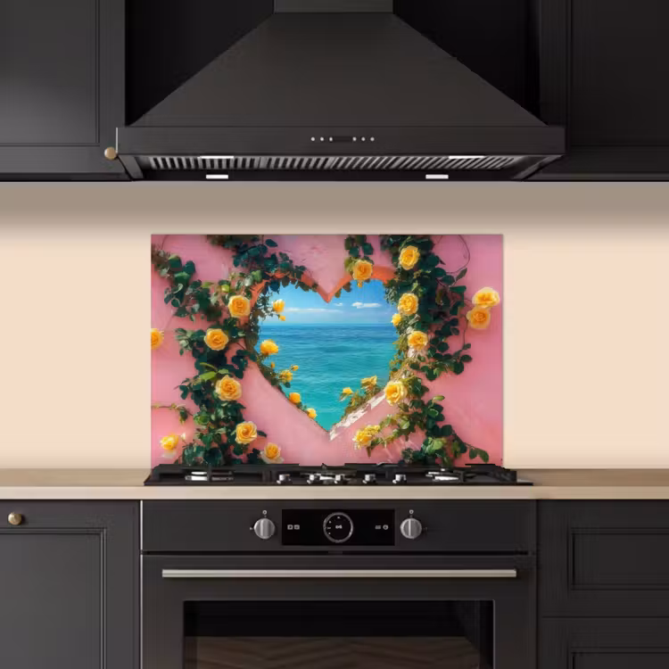 Hart - Zee - Muur keuken achterwand spatscherm klein -sfeer1