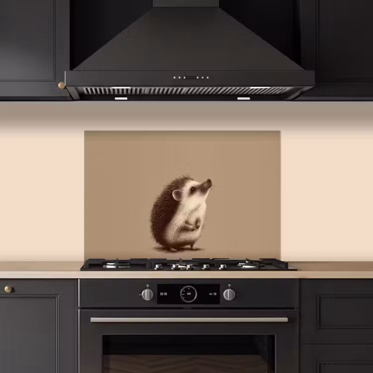 Egel - Snuitje - Bruin - Stekels keuken achterwand spatscherm klein -sfeer1
