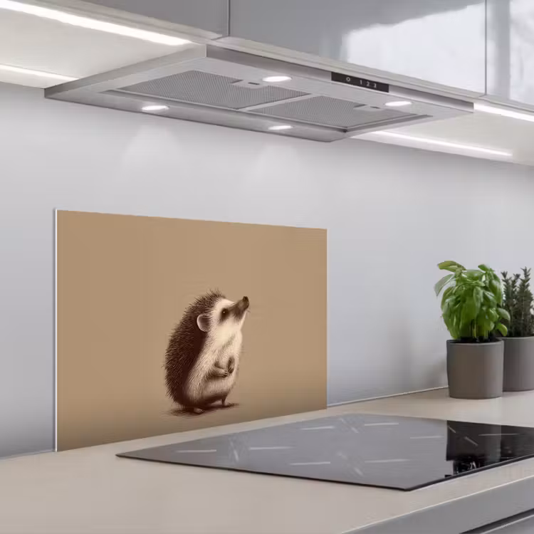 Egel - Snuitje - Bruin - Stekels keuken achterwand spatscherm klein -3d_schuin