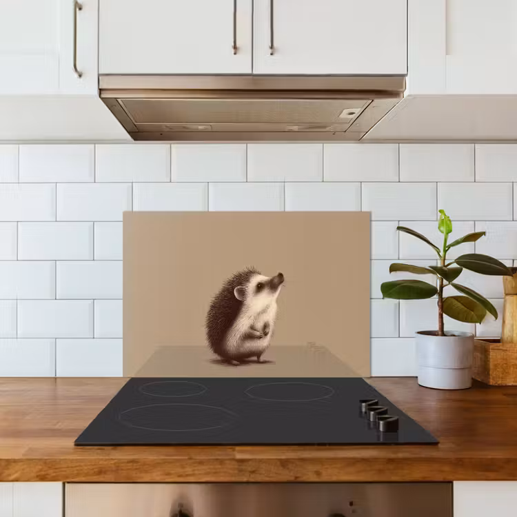 Egel - Snuitje - Bruin - Stekels keuken achterwand spatscherm klein -sfeer2