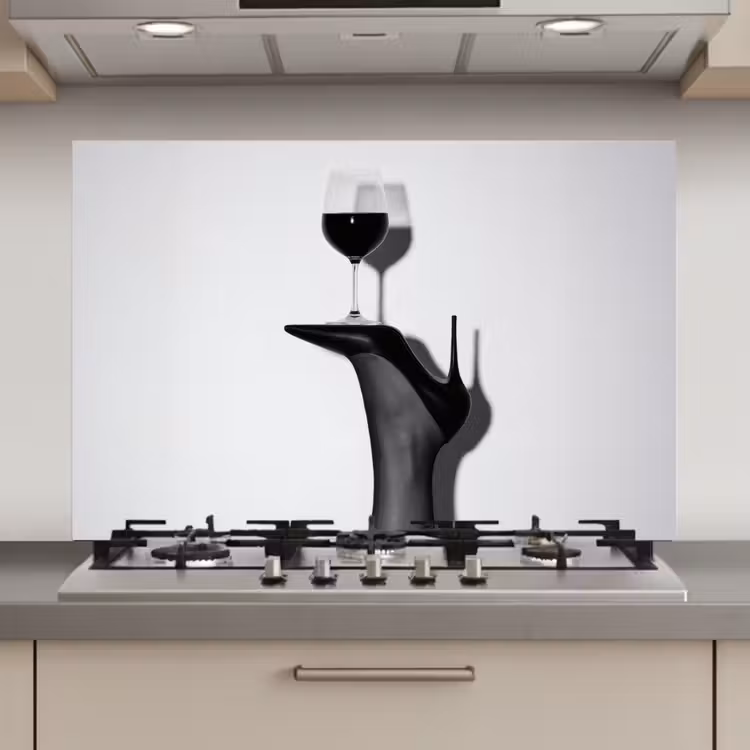 Hak - Wijn - Minimalistisch - Zwart keuken achterwand spatscherm klein -3d_website