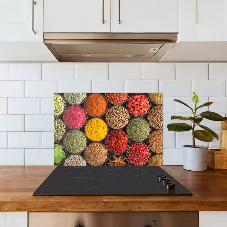 Kruiden - Schaaltjes - Kleurrijk - Textuur keuken achterwand spatscherm klein -sfeer2