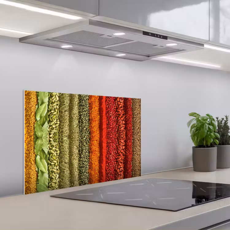 Kruiden - Specerijen - Kleurrijk keuken achterwand spatscherm klein -3d_schuin
