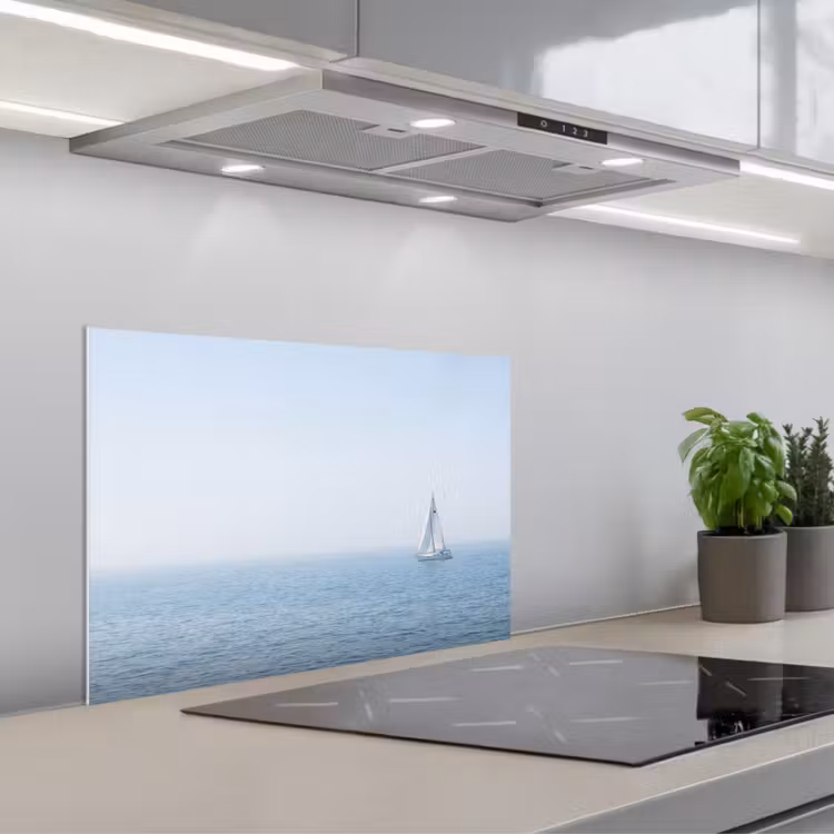Horizon - Zeilboot - Zee keuken achterwand spatscherm klein -3d_schuin