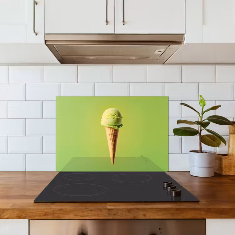 Hoorntje - Schepijs - Groen keuken achterwand spatscherm klein -sfeer2