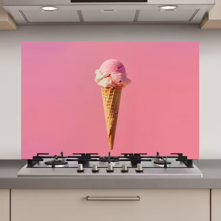 Hoorntje - Schepijs - Roze keuken achterwand spatscherm klein -3d_website