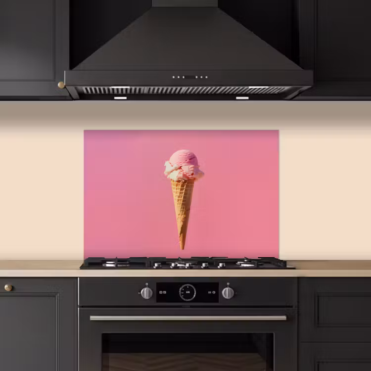Hoorntje - Schepijs - Roze keuken achterwand spatscherm klein -sfeer1
