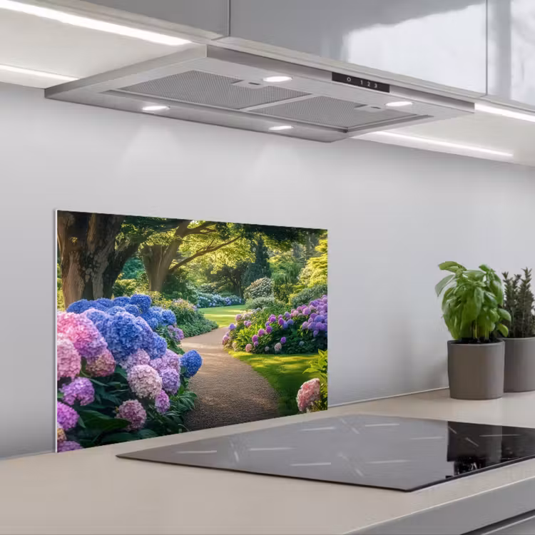 Hortensia- Park - Pad keuken achterwand spatscherm klein -3d_schuin