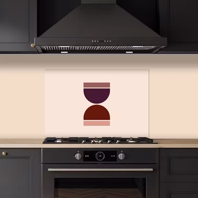 Zandloper - Symmetrisch - Rood - Paars keuken achterwand spatscherm klein -sfeer1