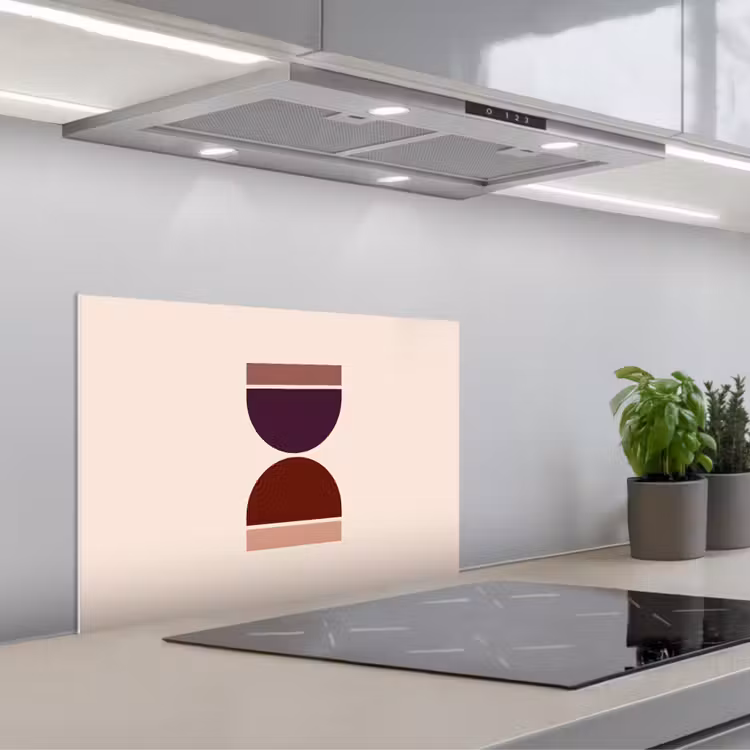 Zandloper - Symmetrisch - Rood - Paars keuken achterwand spatscherm klein -3d_schuin