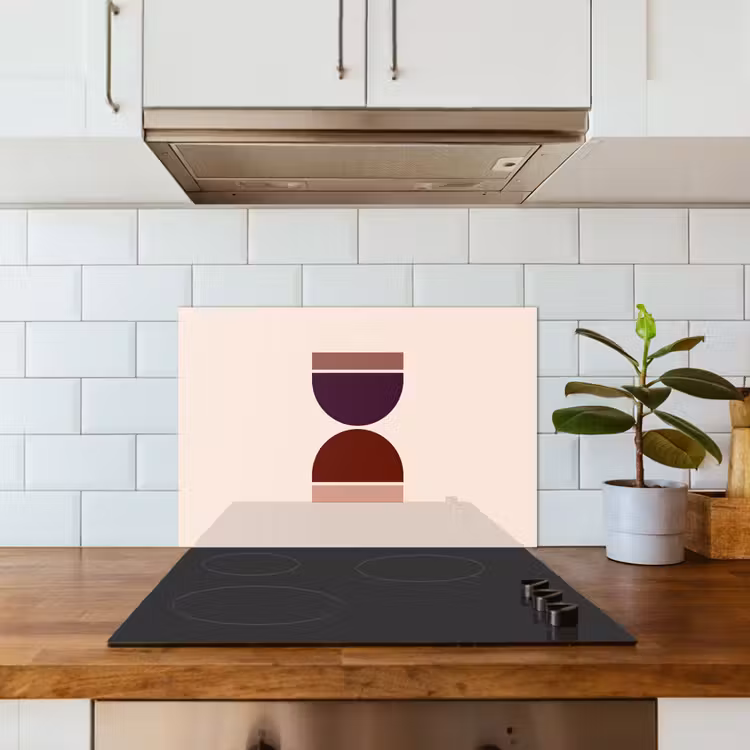 Zandloper - Symmetrisch - Rood - Paars keuken achterwand spatscherm klein -sfeer2