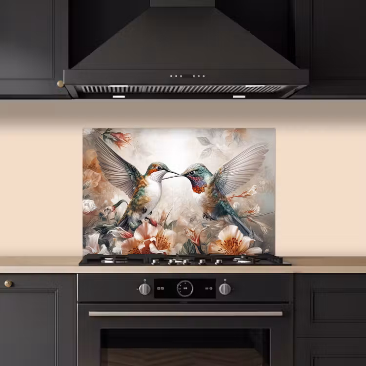 Kolibrie - Vogels - Bloemen - Natuur keuken achterwand spatscherm klein -sfeer1