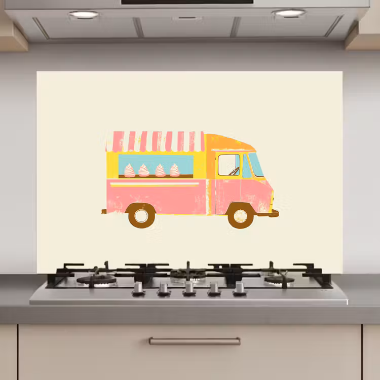 Ijskar - Retro - Softijsjes - Roze keuken achterwand spatscherm klein -3d_website