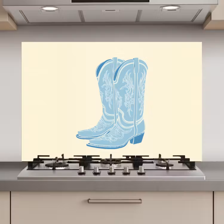 Illustratie - Cowboylaarzen - Patroon keuken achterwand spatscherm klein -3d_website