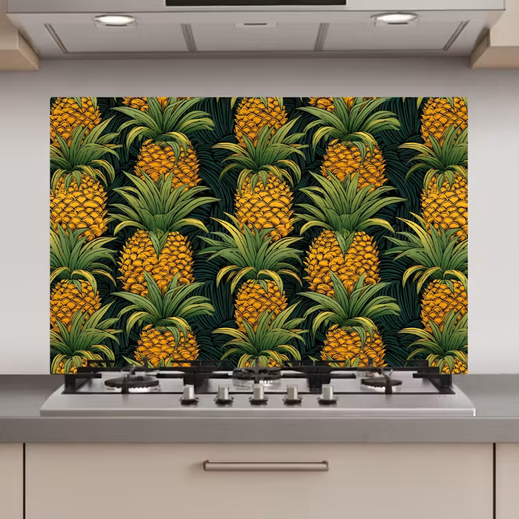 Illustratie - Patroon - Ananas keuken achterwand spatscherm klein 900 -3d_website