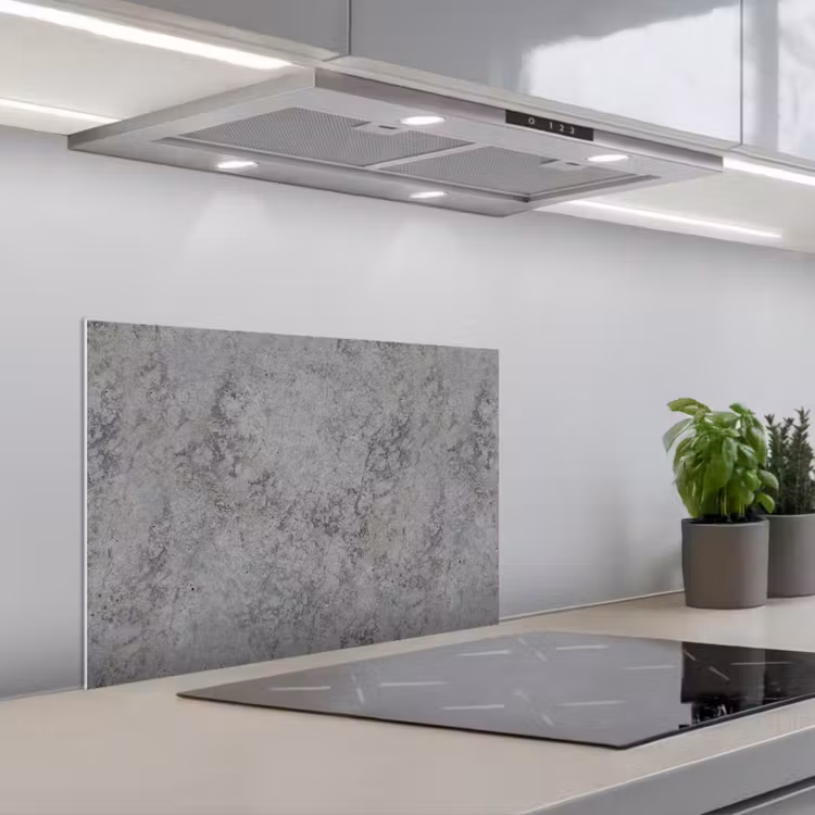 Industrieel - Beton - Patronen keuken achterwand spatscherm klein 900 -3d_schuin