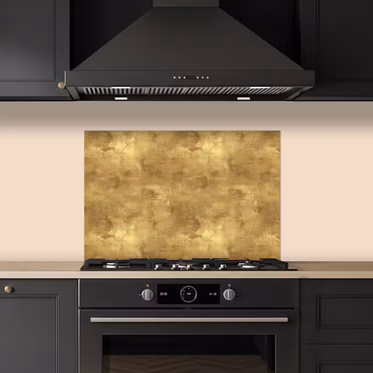 Industrieel - Textuur - Goud keuken achterwand spatscherm klein 900 -sfeer1