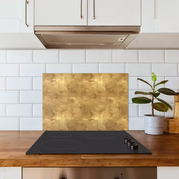 Industrieel - Textuur - Goud keuken achterwand spatscherm klein 900 -sfeer2