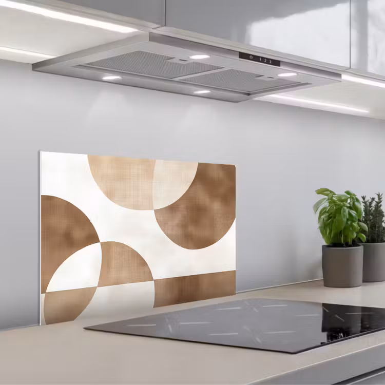 Snijdende cirkels - Overlappende vlakken keuken achterwand spatscherm klein -3d_schuin