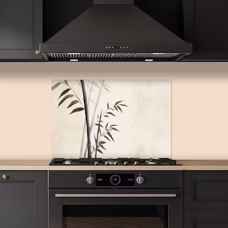 Japandi - Bamboe - Beige keuken achterwand spatscherm klein -sfeer1