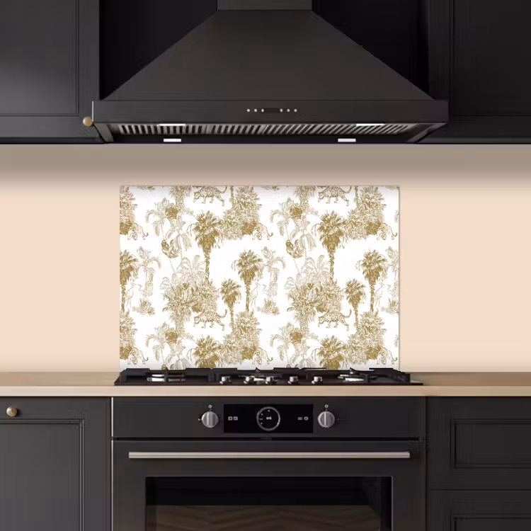 Oerwoud - Abstract - Beige keuken achterwand spatscherm klein 900 -sfeer1