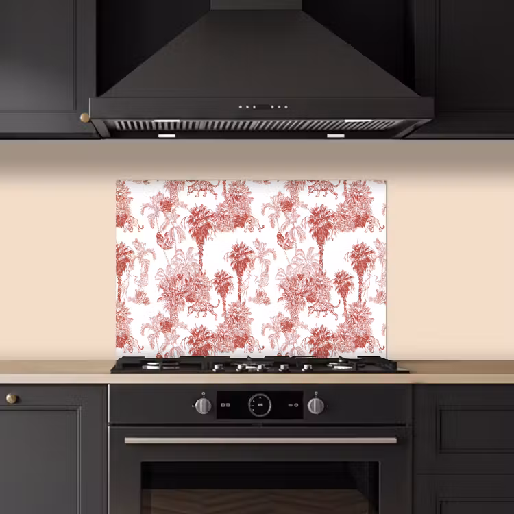Jungle - Natuur - Rood keuken achterwand spatscherm klein 900 -sfeer1