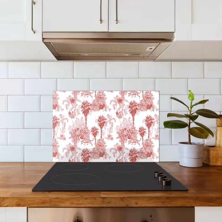 Jungle - Natuur - Rood keuken achterwand spatscherm klein 900 -sfeer2