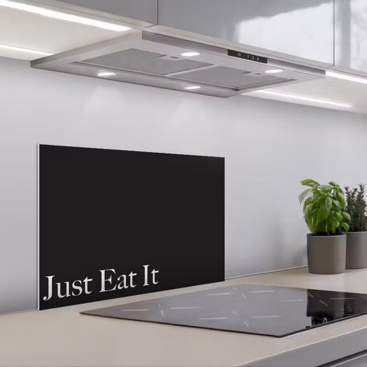 Just Eat It keuken achterwand spatscherm klein -3d_schuin